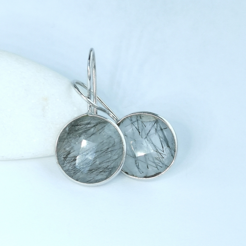 Rutilated Quartz drop earrings in Sterling Silver 🆕